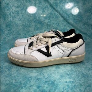 Vans Lowland CC Black White Men’s Low Top Leather Athletic Shoes Sneakers 7.5